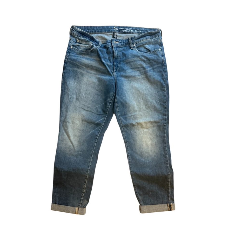 NWOT WOMENS GAP ROLL UP STRECH JEANS PANTS 16